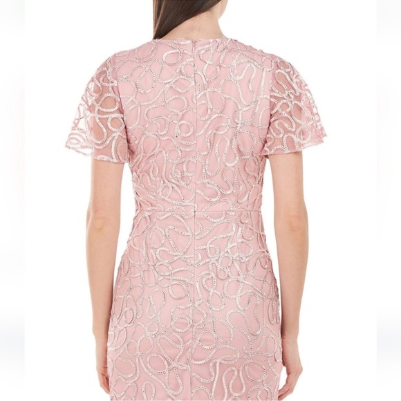 JS WINTER FAUX WRAP MERMAID GOWN Color: BLUSH - Picture 4 of 8